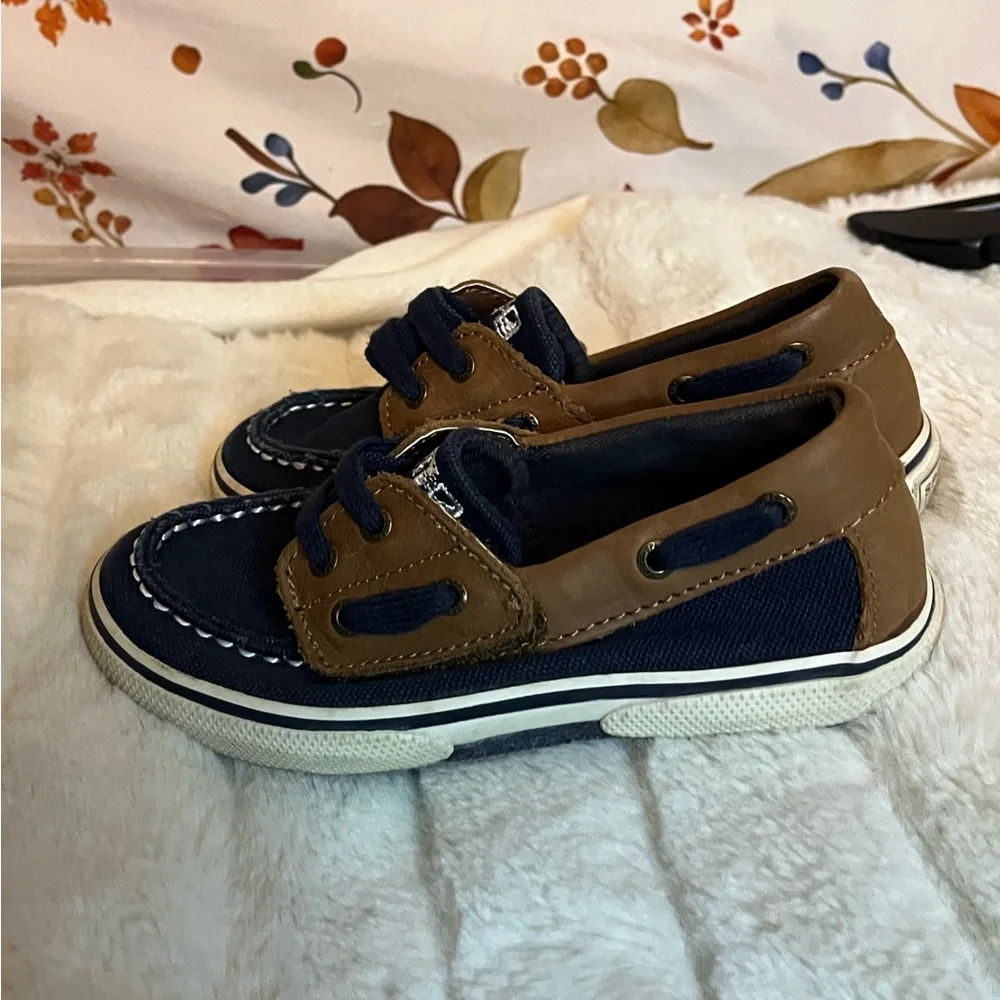 Sperry Toddler Unisex Boys Girls 10.5 Halyard Navy Blue Preppy Classic Boat Shoe